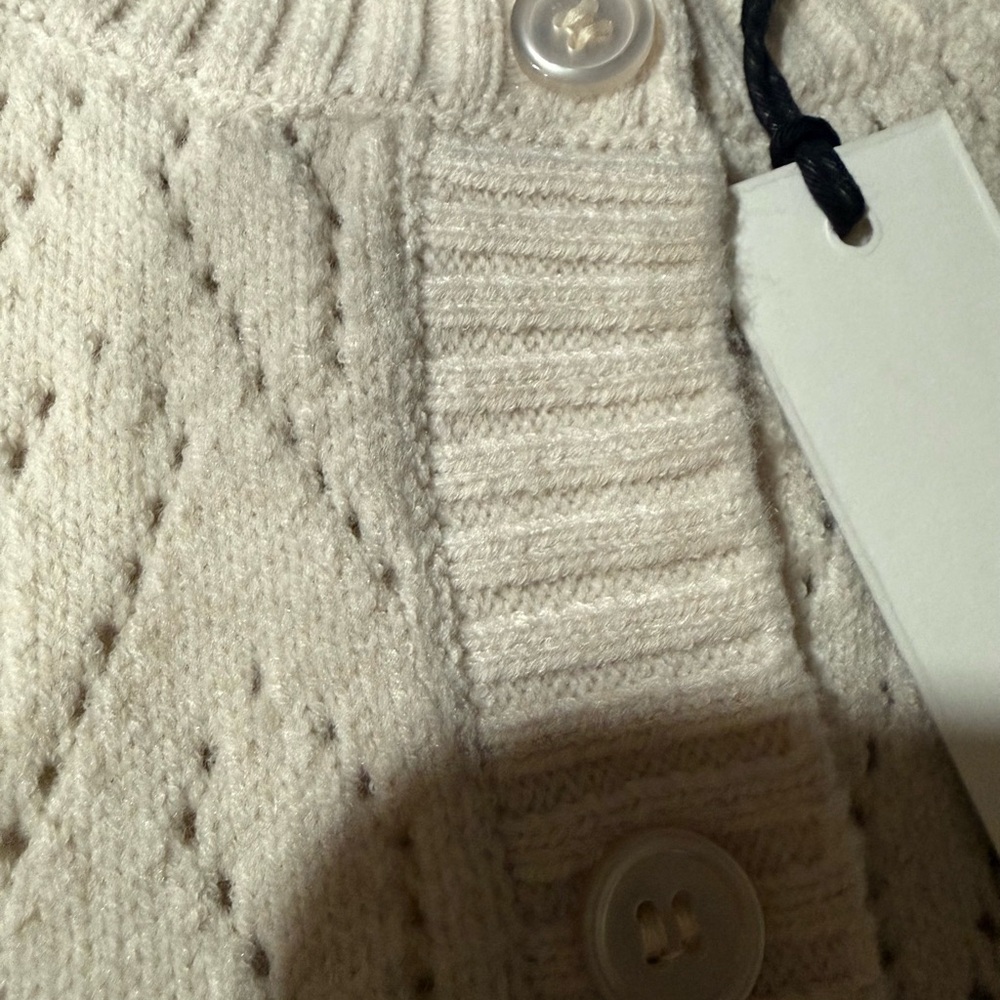 Bagatelle Ivory Ruffle Knit Cardigan - Picture 5 of 10